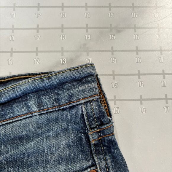 Vintage Lucky Brand Low Rise Cut Off Shorts Womens 26 Blue Denim Jean Faded 2" - Picture 7 of 8